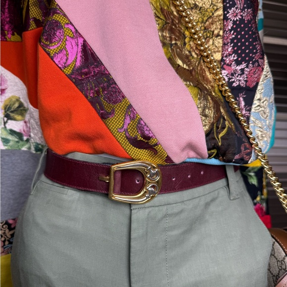 Gucci Vintage Reversible Leather Belt Dual Tone Buckle Small 2/4 - Picture 4 of 12